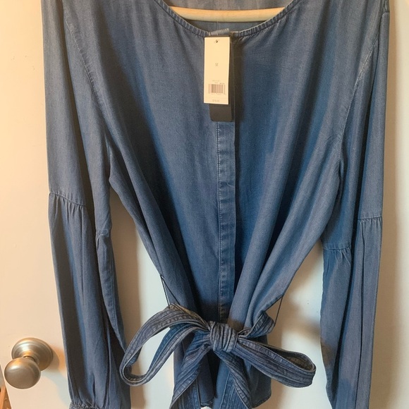 Banana Republic Tops - Banana Republic Denim-Blue Tie-Waist Tunic